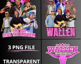 May include: Digital design featuring the name "WALLEN" in pink glitter with a bull skull graphic. The text "TOUR 2026 STILL THE PROBLEM" is also included. The image also includes a group of men.
