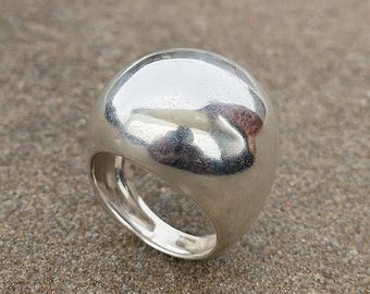Handmade Sterling Silver Dome Ring | Chunky Statement Ring