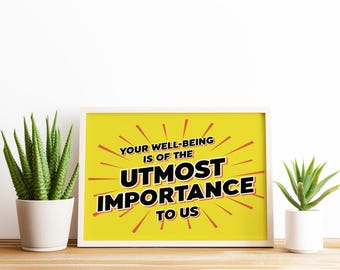 Póster imprimible "Tu bienestar es lo más importante", inspirado en Pluribus (8,5 x 11 y 11 x 17) – Descarga instantánea