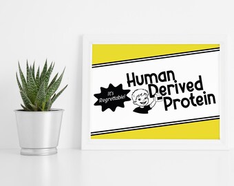 Póster imprimible de proteína derivada humana inspirada en Pluribus (8,5×11 y 11×17) – Descarga instantánea