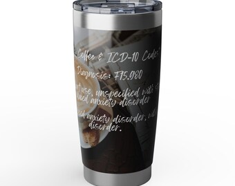 Coffee House Illustration Tumbler | 20oz Stainless Travel Cup