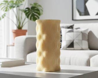 Wave Textured LED Table Lamp, 3D Printed Modern Desk Lamp