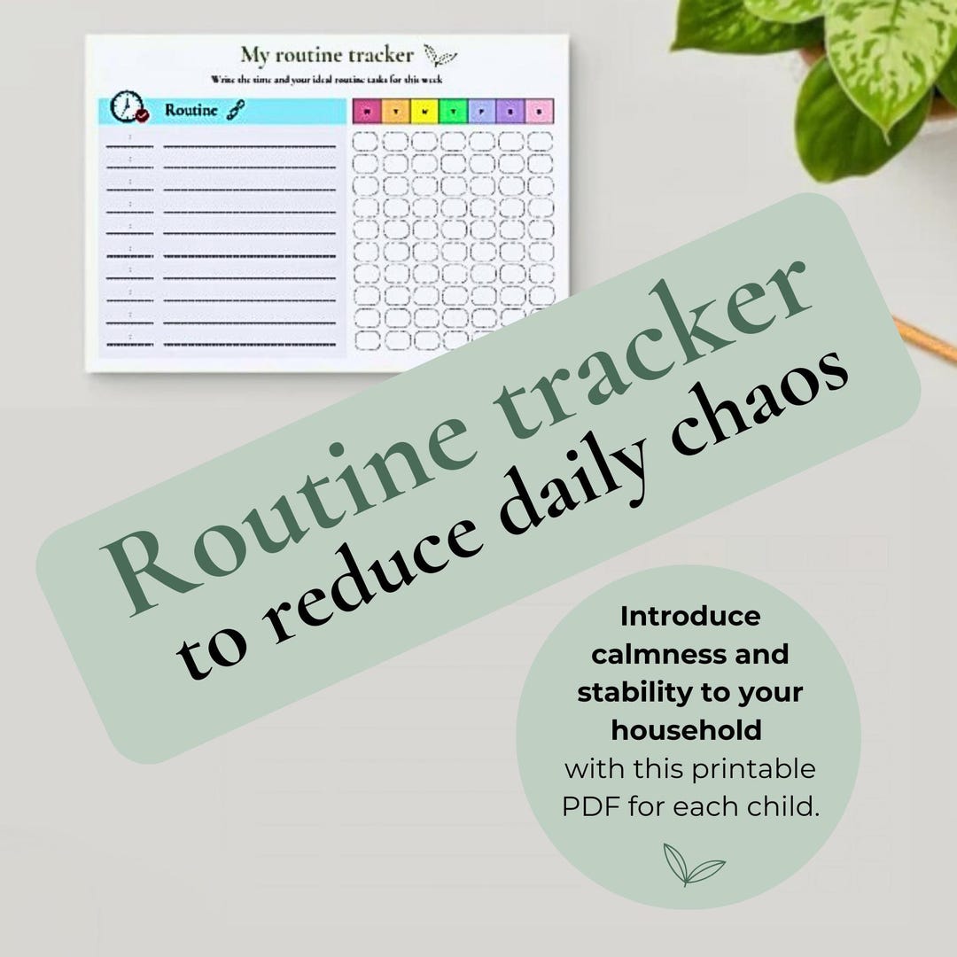 Daily Routine Tracker Printable | Kids Visual Schedule & Habit ...