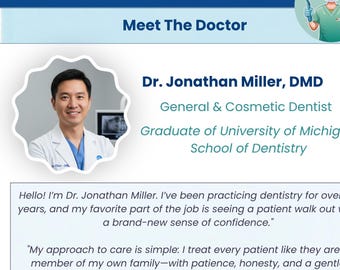 Dental Office Marketing Template Bundle (Instant Download, Edit in Canva)