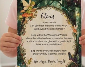 Personalized Tooth Fairy Wall Art, Multiple Sizes with Printing Guide (Instant Download Canva Template)