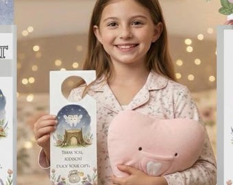 Personalized Tooth Fairy Door Hanger for Kids (Editable Canva, Instant Download)