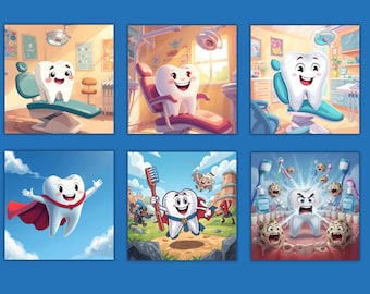 10 DIY Kids Dental Sticker Templates (Instant Digital Download)