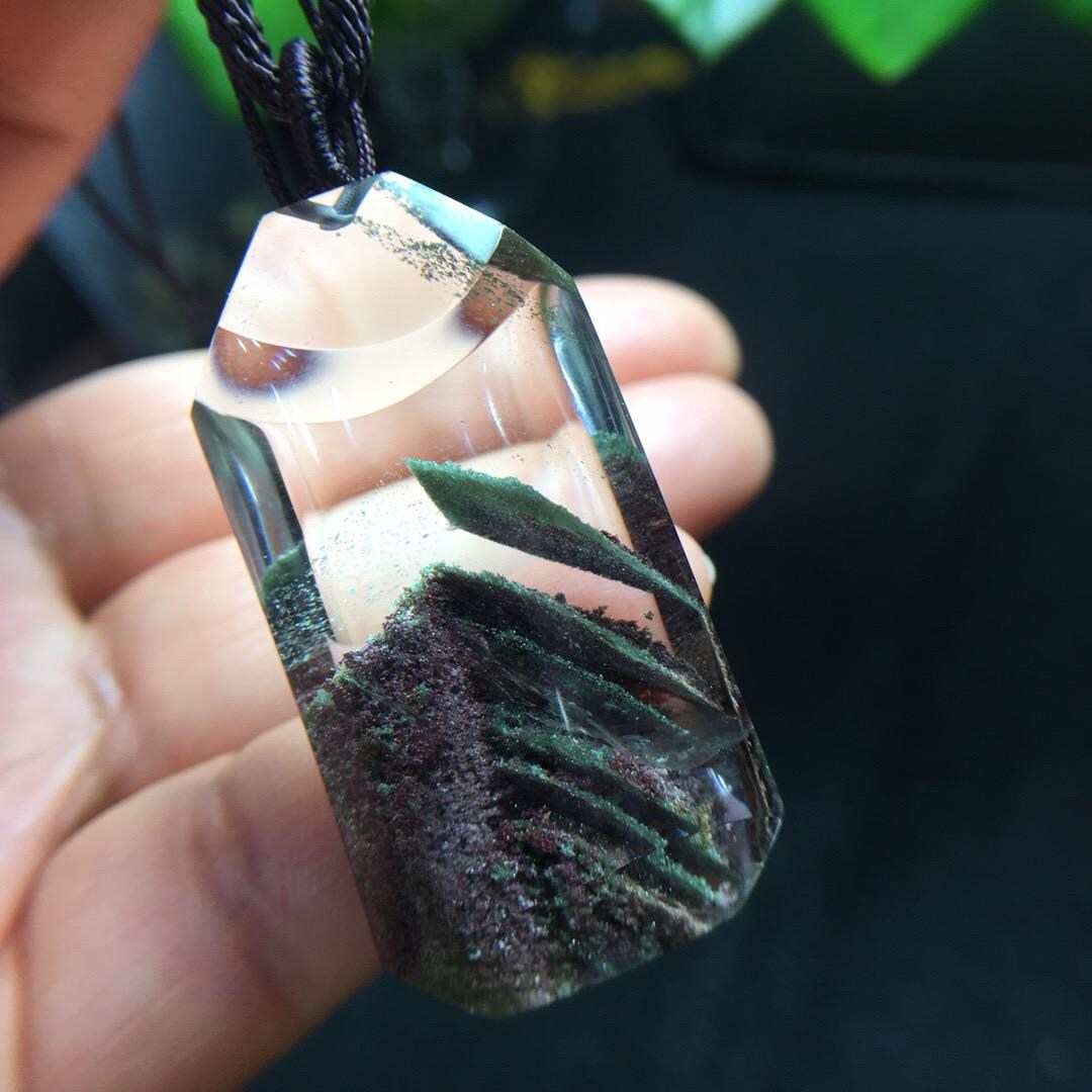 Red Phantom Pyramid Crystal Pendant | Natural Lodolite Quartz ...