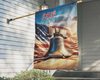 Patriotic 250th Anniversary Flag, American Liberty Bell Flag, Semiquincentennial USA Decoration