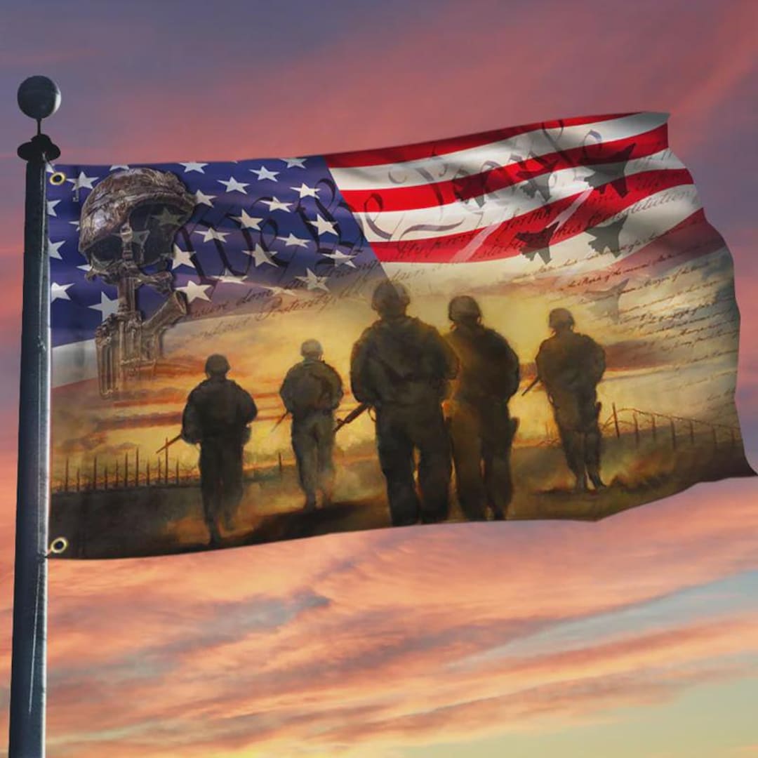 Memorial Day Military Tribute Flag, Honoring Fallen Soldiers US Flag ...