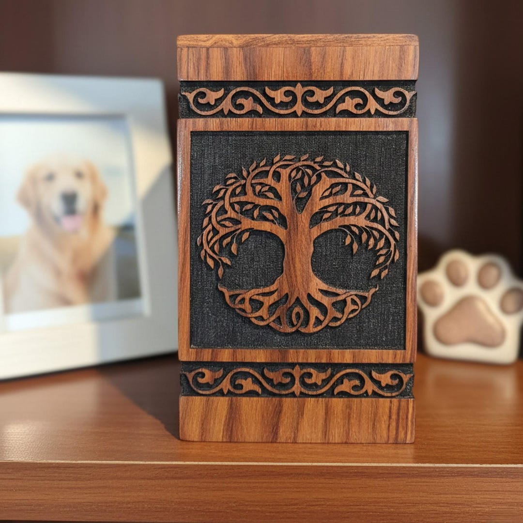 Rosewood Engraved Urn Box – Personalized Wooden Memorial Keepsake ...