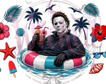 Sun, Sand & Slashers PNG | Horror Beach Tumbler Design