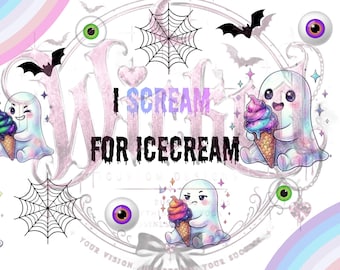 Summerween “i scream you scream” digital download png for uv dtf.