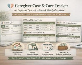 Caregiver Case Tracker | Foster Parent Planner, Appointment Log (Digital Download)