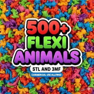 500+ Mini Flexi Animals STL Bundle – 3D Printable Models | Commercial Use | Print & Sell