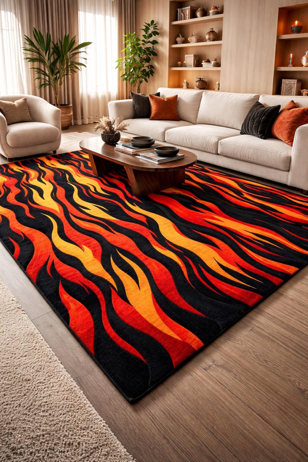 Flame Fire Rug, Y2K Aesthetic Rug, Hot Flame Carpet, Retro Fire Area ...