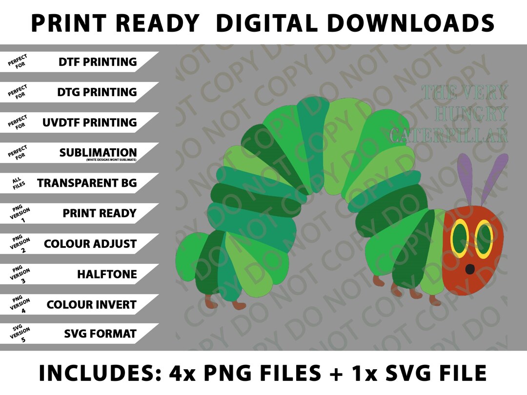 Very Hungry Caterpillar Png Bundle, SVG Files, Digital Downloads - Etsy