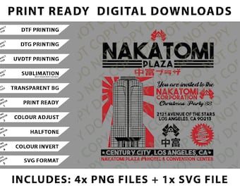 Nakatomi Christmas party 88 Png Bundle, SVG Files, Digital Downloads