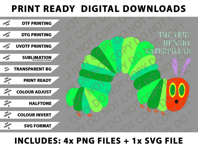 Very Hungry Caterpillar Png Bundle, SVG Files, Digital Downloads - Etsy