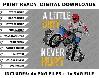 Funny Dirt Bike Design For Kids Boys Girls Motorbike Racing Png Bundle, SVG Files, Digital Downloads