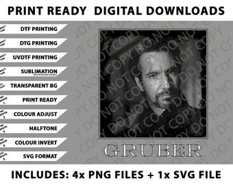 Hans Gruber Png Bundle, SVG Files, Digital Downloads