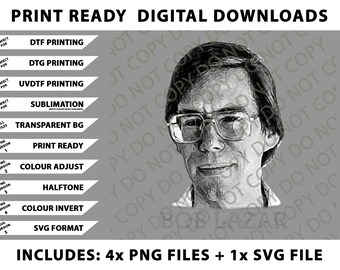 bob lazar ufo print Png Bundle, SVG Files, Digital Downloads