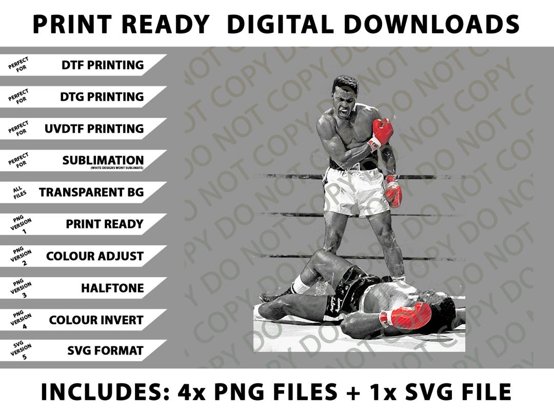 Muhammad Ali Boxing Legend Png Bundle, SVG Files, Digital Downloads - Etsy