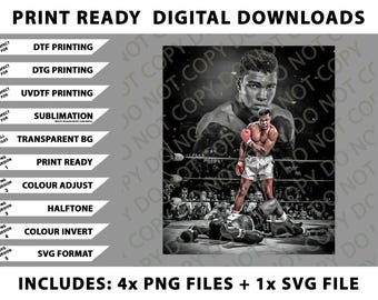 Muhammad ALi boxing Png Bundle, SVG Files, Digital Downloads