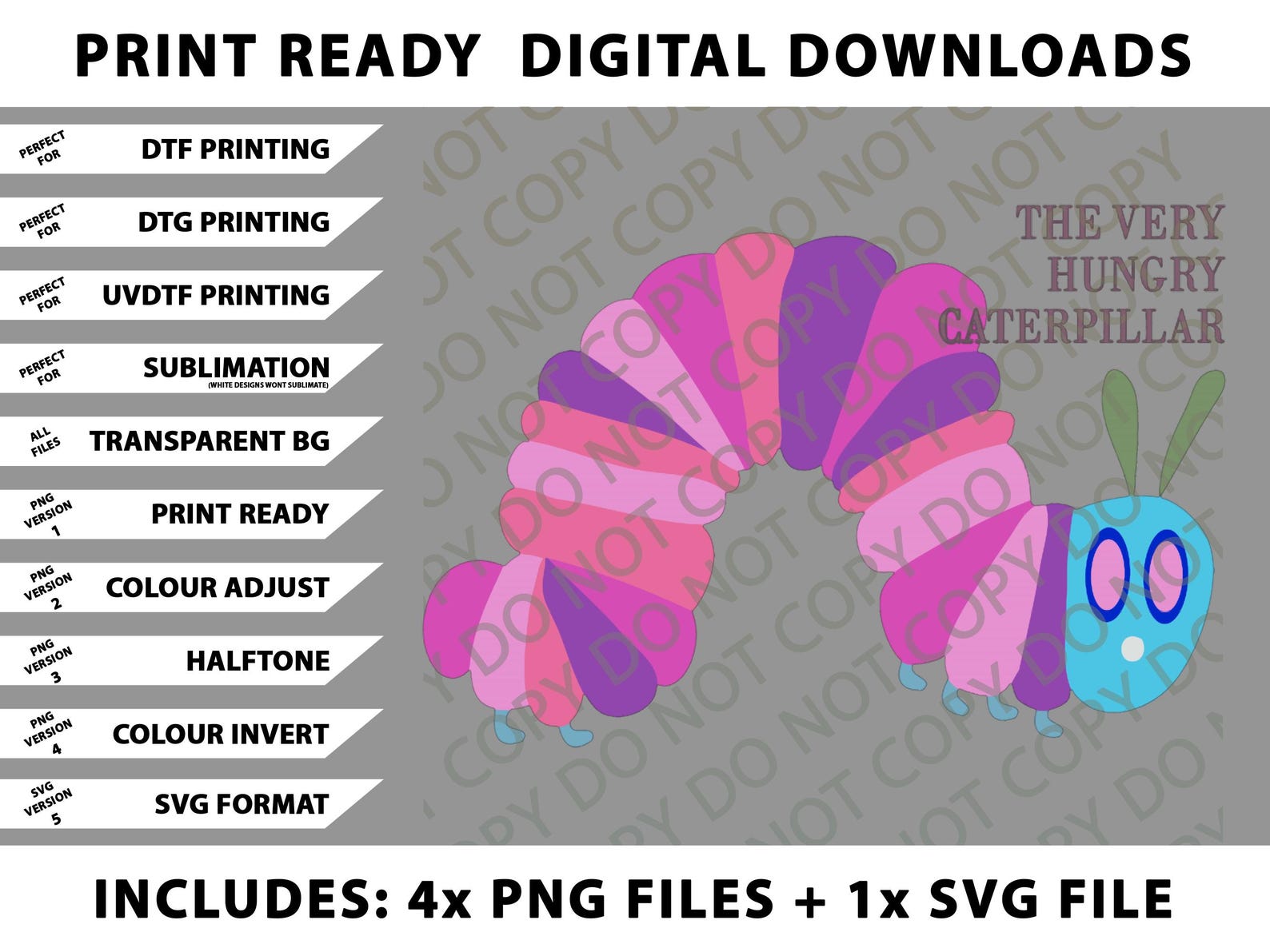 Very Hungry Caterpillar Png Bundle, SVG Files, Digital Downloads - Etsy