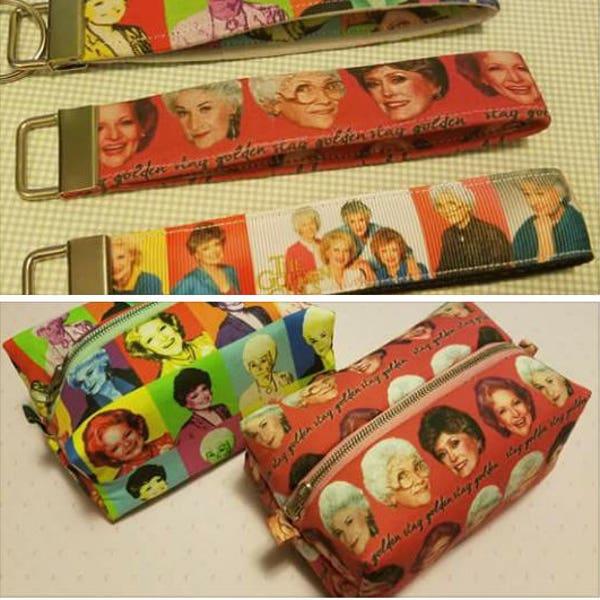 The Golden Girls - Golden Girls Bag - Golden Girls coin purse wallet - TV classic - Custom Fabric - Golden Girls Key Fobs - Keychains