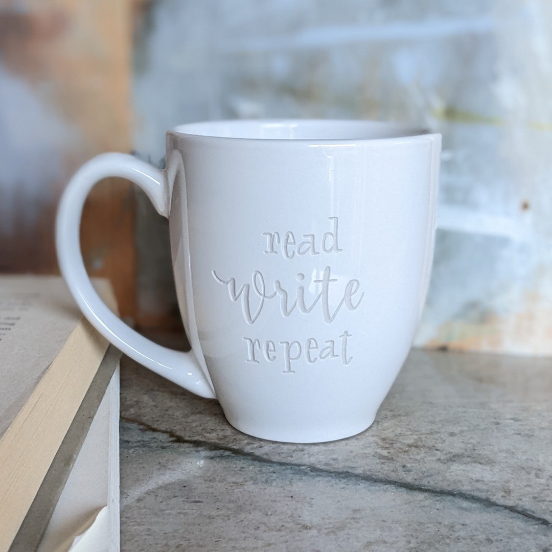 READ WRITE REPEAT Engraved Mugs Book Lover Mug Writer Gift Write Mug