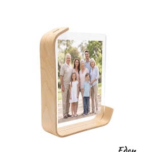 A5 Floating Photo Frame, Double-Sided Acrylic, Modern Wood Display