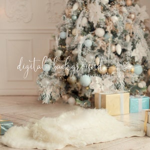 Sugar Plum Dreams Digital Photography Background- Perfect Christmas Tree Christmas Card Background Fine Art Photography