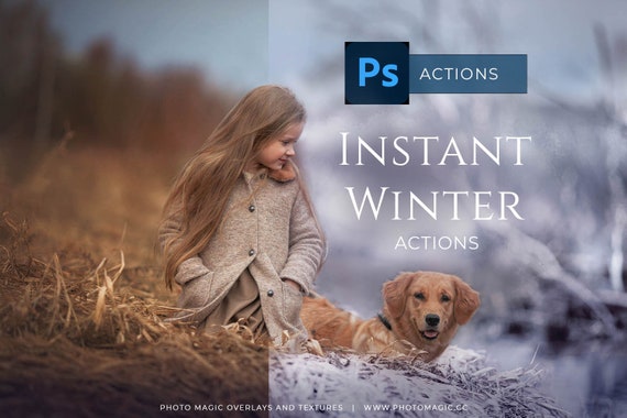 Instant Winter Action Set- 12 Actions for Snow and Winter Toning for Photoshop CS5-CS6 only