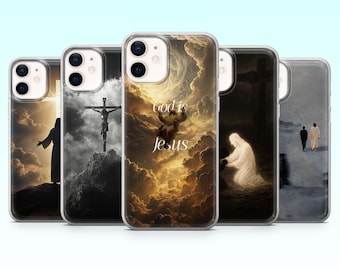 Jesus Phone Case Christian Religious Cover for iPhone 17Pro, 16, 15, 14, 13, 12, Samsung S25, S24, S23Fe, S22, A16, A26, A56, Pixel 10, 9Pro