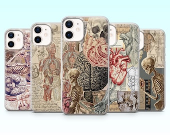 Human anatomy Phone case Doctor Medical Cover for iPhone 17Pro, 16,15, 14, 13, 12, Samsung S25, S24,S23Fe, S22, A16, A26,A56, Pixel 10, 9Pro