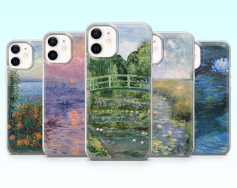 Claude Monet Phone Case Art Famous Cover for iPhone 17Pro, 16, 15, 14, 13, 12, Samsung S25, S24, S23Fe, S22, A16, A26, A56, Pixel 10, 9Pro