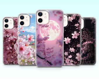 Sakura Phone Case Japanese Cherry Blossom Cover for iPhone 17Pro, 16, 15, 14, 13, 12, Samsung S25, S24, S23Fe, A16, A26, A56, Pixel 10, 9Pro