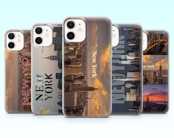Etui na telefon w stylu nowojorskim w stylu ulicznym NYC do modeli iPhone 17Pro, 16, 15, 14, 13, 12, Samsung S25, S24, S23Fe, S22, A16, A26, A56, Pixel 10, 9Pro