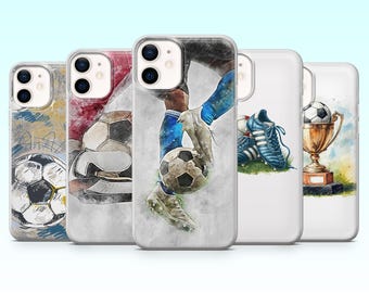 Soccer Phone Case Football Athlete Cover for iPhone 17Pro, 16, 15, 14, 13, 12, Samsung S25, S24, S23Fe, S22, A16, A26, A56, Pixel 10, 9Pro