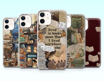 Book Phone Case Bookish Book Lover Cover for iPhone 17Pro, 16, 15, 14, 13, 12, Samsung S25, S24, S23Fe, S22, A16, A26, A56, Pixel 10, 9Pro