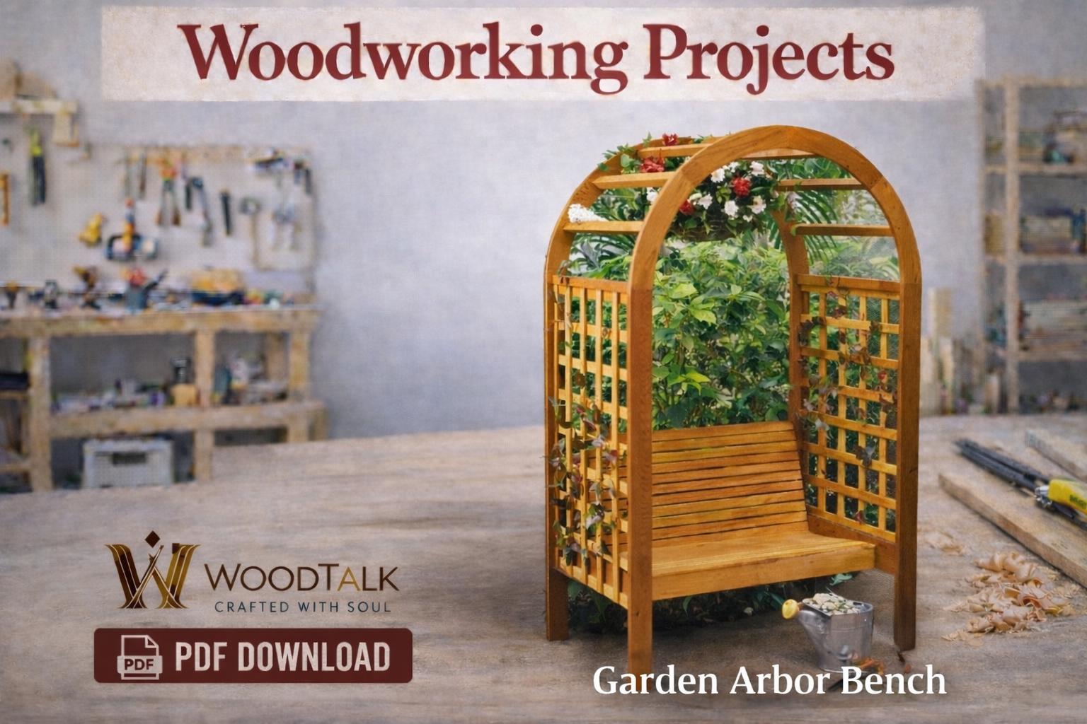 Garden Arbor Bench Plans PDF | DIY Wooden Garden Bench With Arch ...