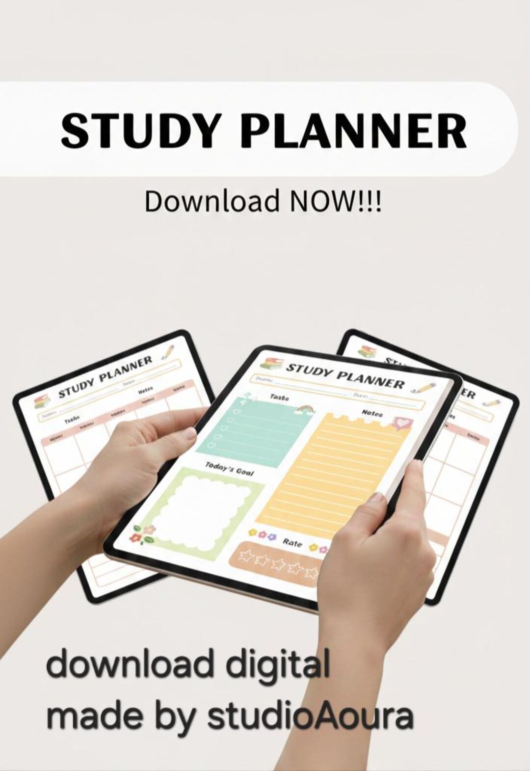 Soft Study Planner Printable PDF | Student Study Organizer | Daily ...