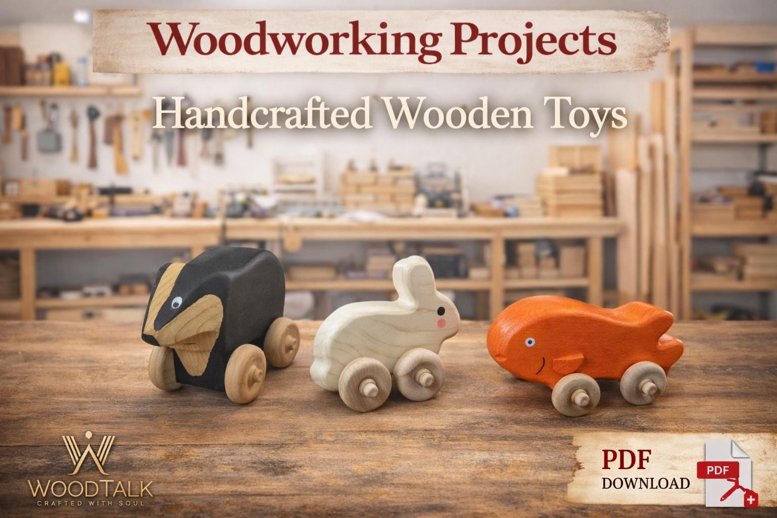 Wooden Toy for Kids PDF Plans | DIY Wooden Animal Toy Tutorial ...