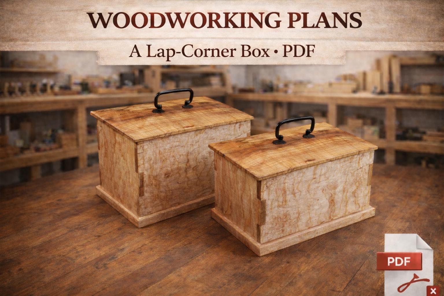 Lap Corner Box Woodworking Plans PDF | DIY Wooden Storage Box Plan ...