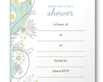 Shower Invite Fill in the Blank Stickies for Your Invitations