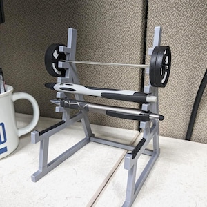 Mini squatrek pennenhouder, gym bureau organisator, barbell gewichtrek potloodhouder, fitnessliefhebber kantoordecor, cadeau voor gewichtheffers