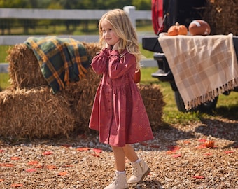 Fall Dress, Girls, Thanksgiving Dress, Toddler, Autumn Dress, Baby, School,  Outfit, Floral, Handmade, Custom Boutique, Sleeves, Twirl Skirt - Etsy