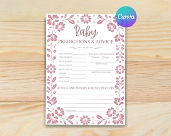Cielito Lindo Baby Shower Predictions and Advice, Pink Papel Picado, Talavera Digital Download