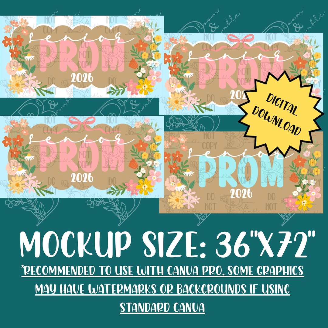 Floral Prom Banner Template - Bundle | Floral Design (digital Download ...